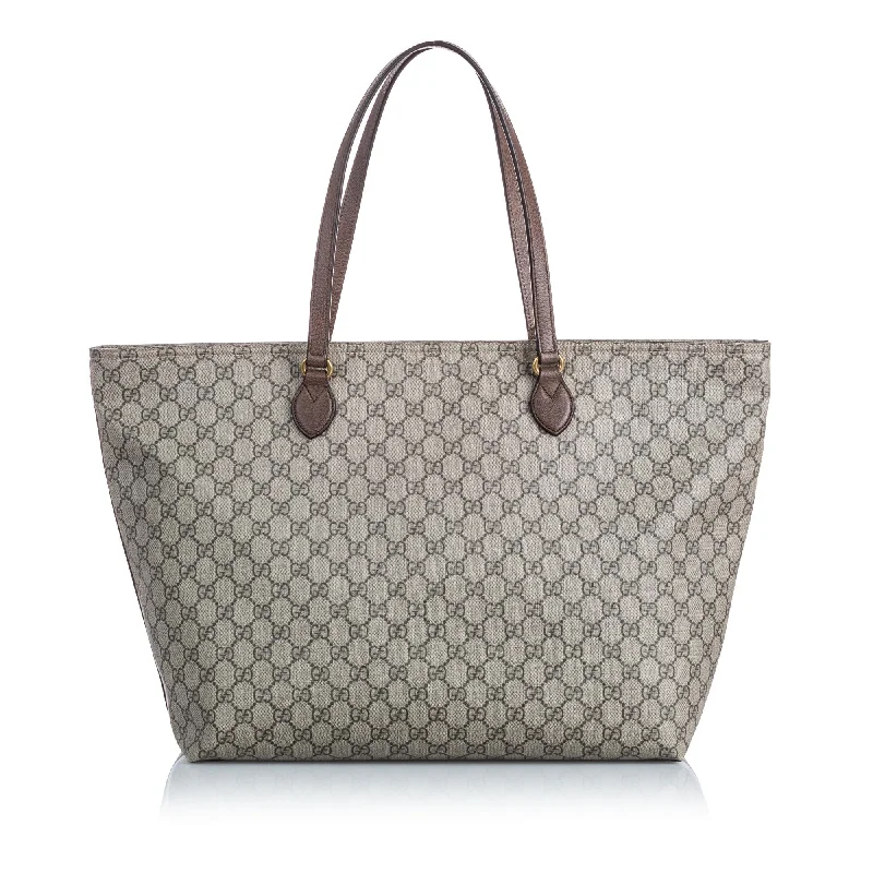 Gucci tote bags for women with a spacious interiorGucci Brown GG Supreme Large Ophidia Soft Tote ITALY