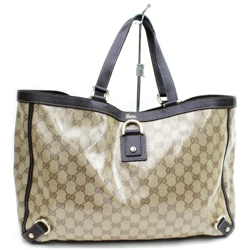 Ladies Gucci shoulder bags with a magnetic - closure flapBrand Inspired Gucci Tote Bag Brown PVC (SHC7-10526)