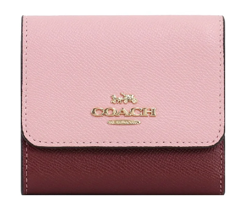 Coach Borough bags with a structured silhouette and a magnetic - snap closureCoach Trifold Leather Wallet Mini Wallet