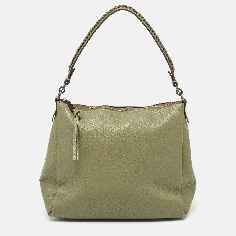 Coach Borough bags with a structured silhouette and a magnetic - snap closureOlive Green Leather Shay Shoulder Bag