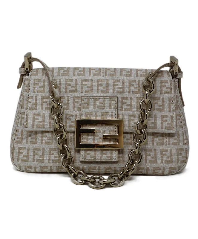 Yves Saint Laurent Rockstud bags for eveningFendi Neutral Monogram Print Shoulder Bag