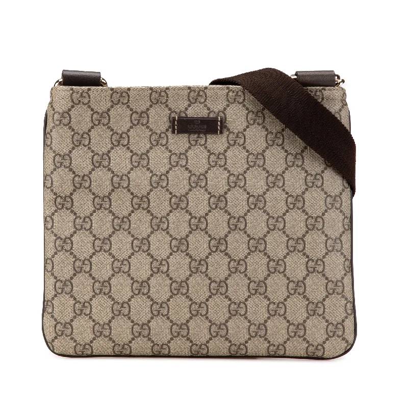 Women Gucci Sylvie bags featuring the signature web stripeBrown Gucci GG Supreme Crossbody