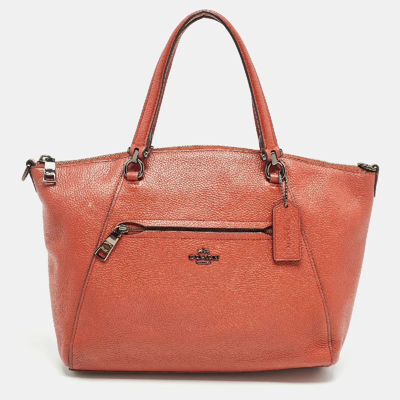 Coach Dempsey bags with a crystal - embellished C - logo for added luxuryBrick Brown Leather Prairie Satchel