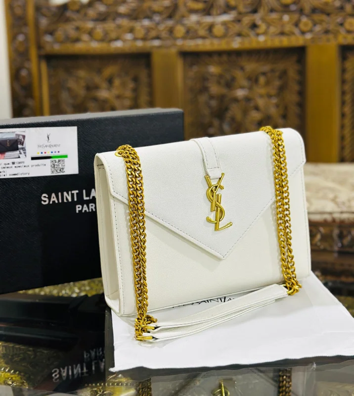 Yves Saint Laurent classic black handbagsYves Saint Laurent Premium Quality YSL Bag - With Long Chain and Brand Box (White)