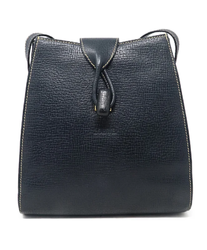 Yves Saint Laurent mini bags with chain strapsLoewe Navy Leather Shoulder Bag w/ White Stitching