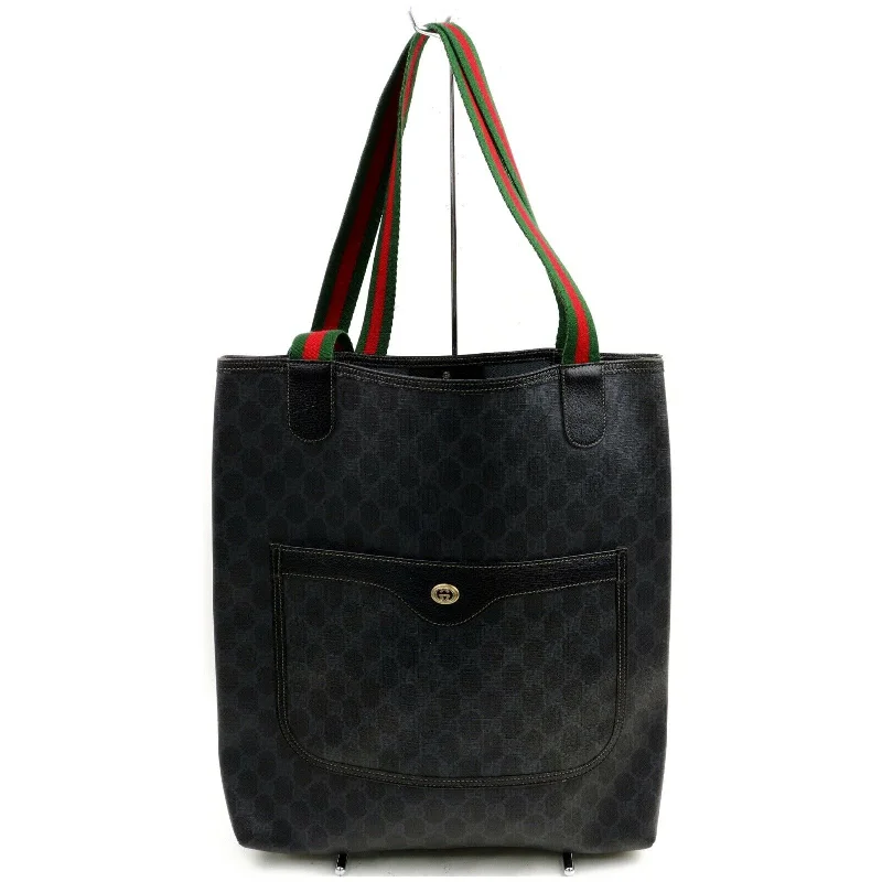 Women Gucci bags with a magnetic snap closure for easy accessBrand Inspired Gucci Tote Bag Black PVC (SHC7-10056)