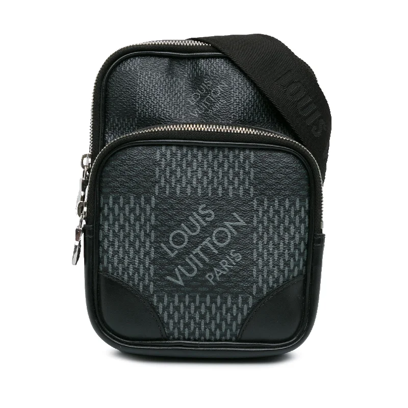 Louis Vuitton crossbody bags with adjustable shoulder straps for comfortBlack Louis Vuitton Damier Graphite 3D Amazone Sling Bag