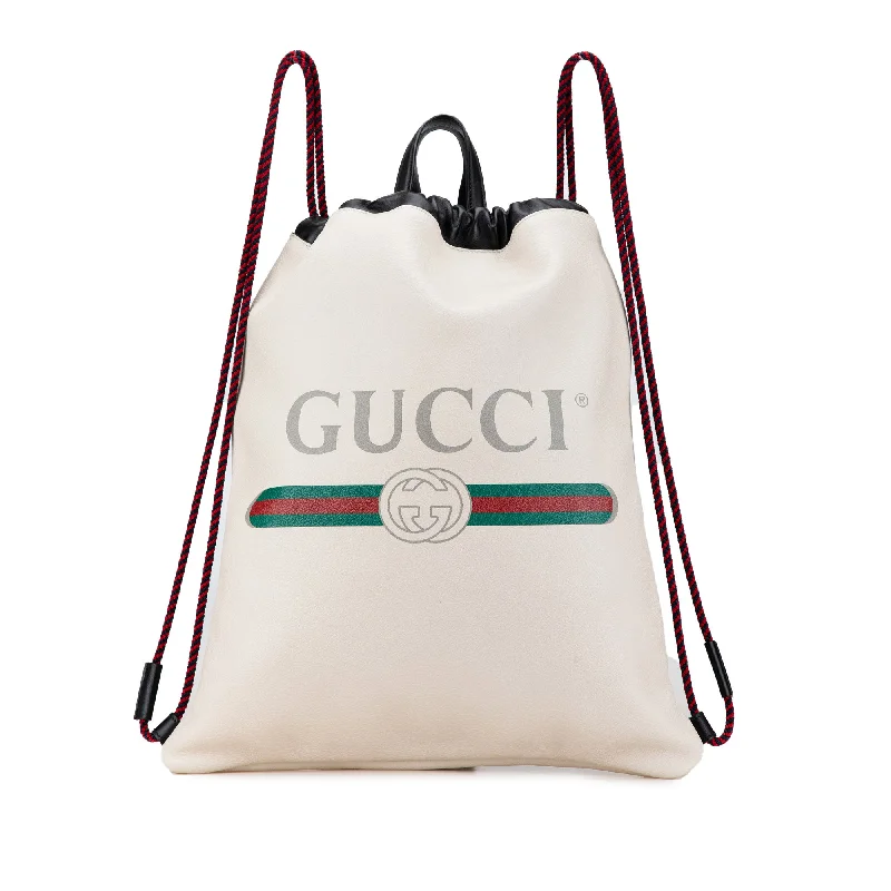 Gucci crossbody bags for women with adjustable leather strapsWhite Gucci Gucci Logo Leather Backpack