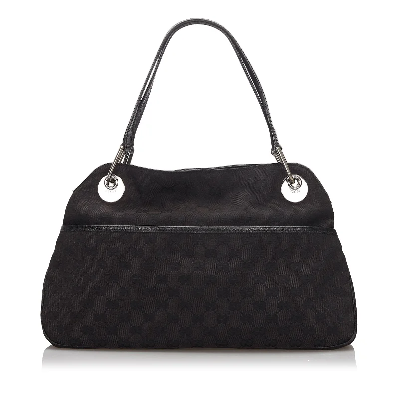 Gucci handbags for women with a patent - leather finishGucci Black Canvas Fabric GG Eclipse Tote Bag Italy