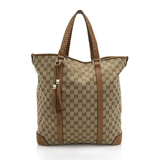 Gucci handbags for women with a patent - leather finishGucci GG Canvas Marrakech Tote