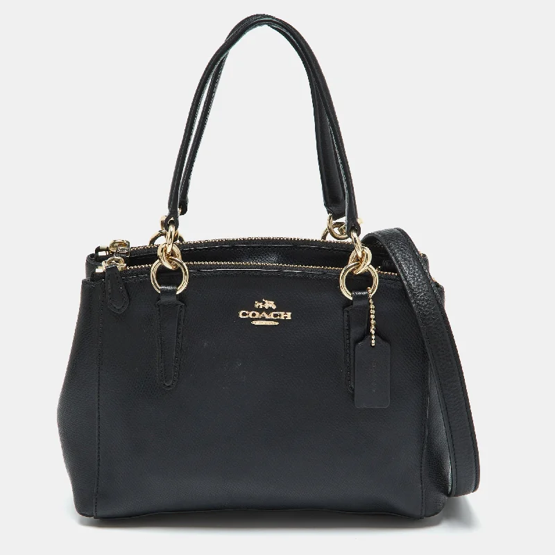 Coach tote bags with a water - resistant lining for practicalityBlack Leather Mini Christie Carryall Satchel