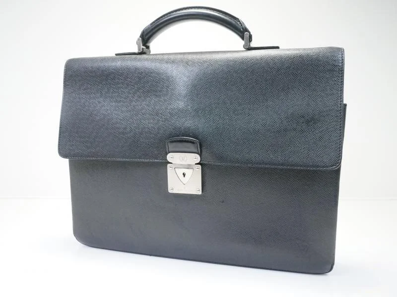 Louis Vuitton bags with a front - zip pocket for small items like keysAuthentic Pre-owned Louis Vuitton Taiga Ardoise Black Serviette Robusto1 Briefcase Bag M31052 141314