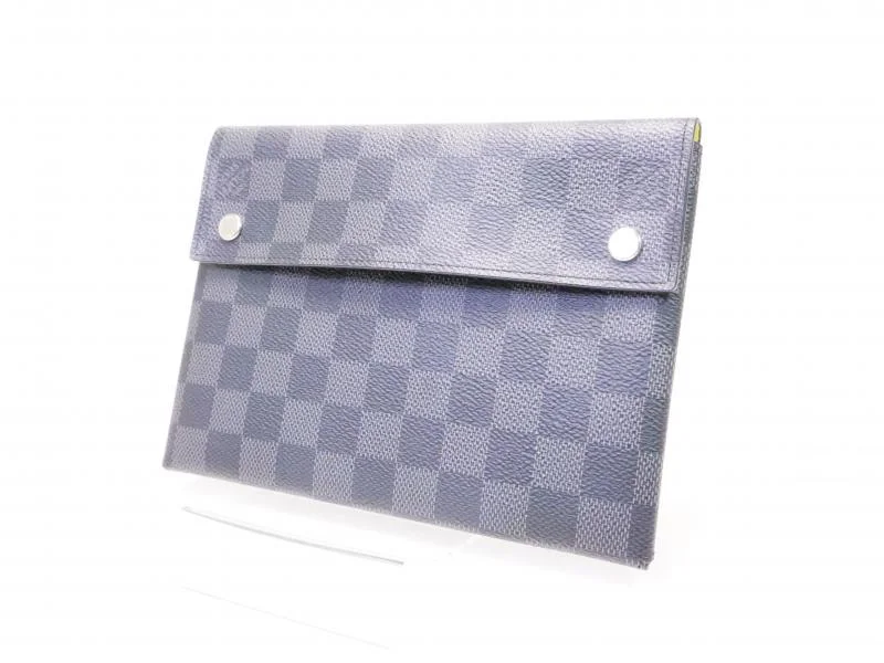 Louis Vuitton Capucines bags with smooth calfskin leather for luxuryAuthentic Pre-owned Louis Vuitton Damier Graphite Alpha Triple Pouch(Medium) Bag Purse N60255 211038