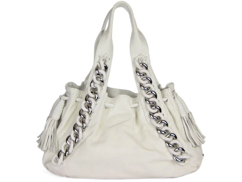 Michael Michael Kors Bags with fabric linings for a soft interiorMichael Kors White Chain Link Bag