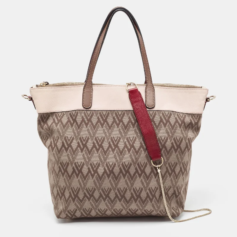 Valentino bags for refined, elegant looksMulticolor V Print Canvas and Leather Shopper Tote