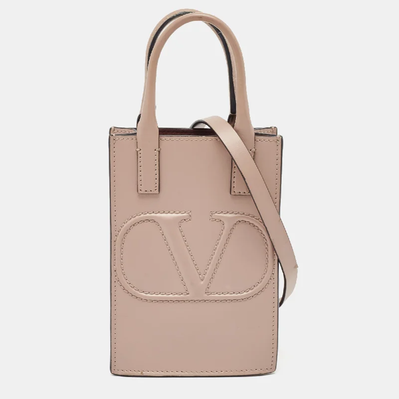 Valentino mini bags Beige Leather Mini VLogo Tote