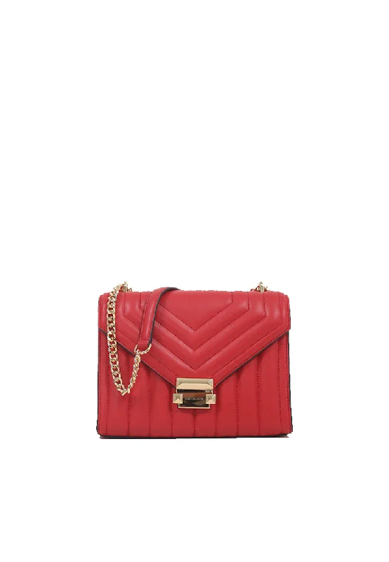 Michael Michael Kors Bags with fabric linings for a soft interiorMichael Kors Whitney Medium Flap Chain Shoulder Bag In Bright Red 35R4GWHL6U