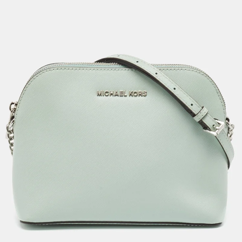 Michael Michael Kors Bags for fashion bloggers to showcase on social mediaMint Green Patent Leather Medium Cindy Dome Crossbody Bag