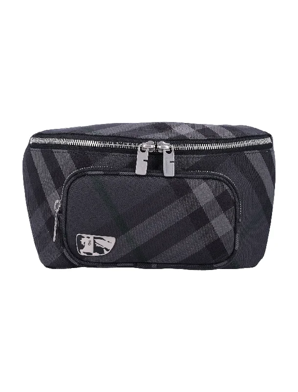 Statement - Making Oversized Burberry BagsMen's Grid Belt Bag in Charcoal | 24A8097411 Color A1208