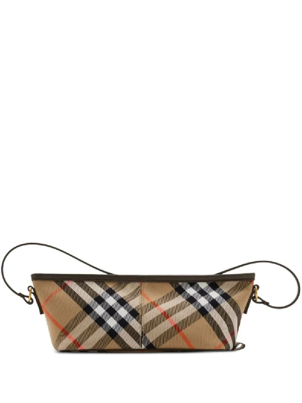 Water - Resistant Burberry Beach BagsWomen's Check Mini Shoulder Bag in Beige | 8095296