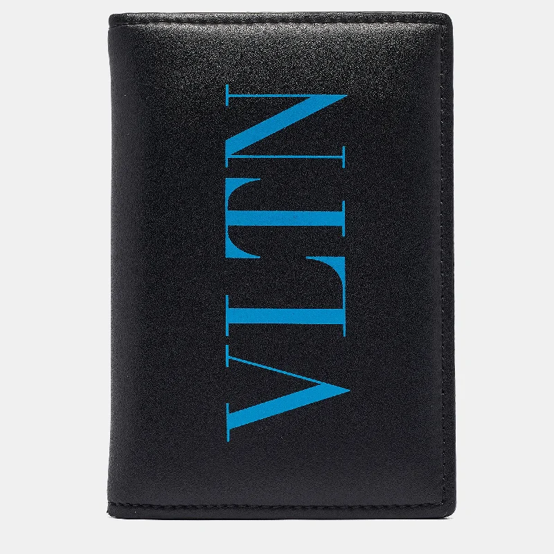 Valentino bags for refined, elegant looksBlack Leather VLTN Bifold Card Holder