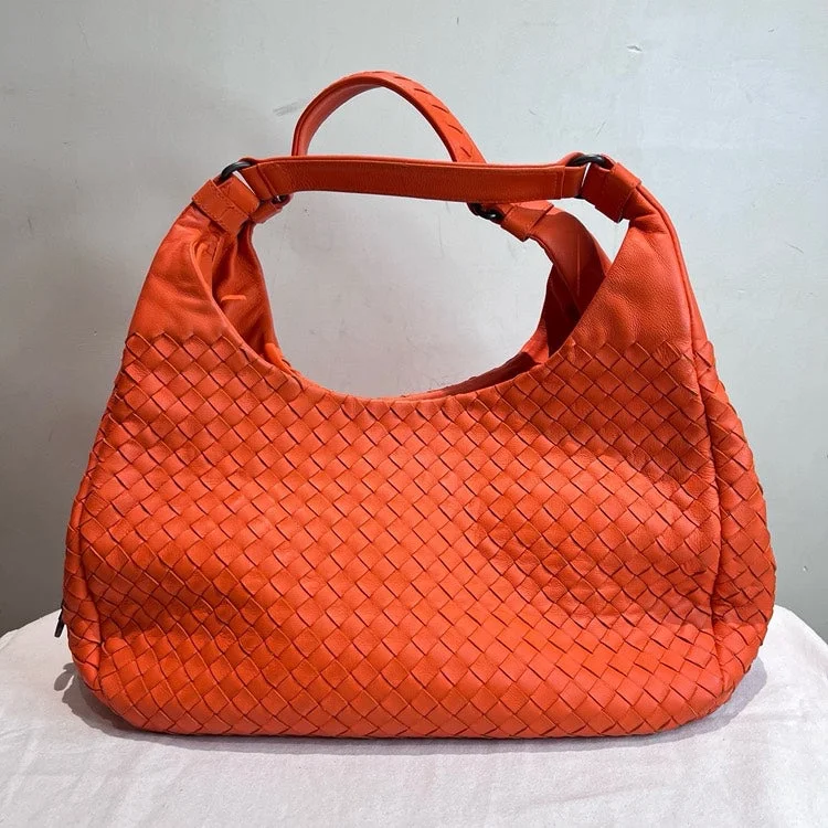 Bottega Veneta small crossbody bags with gold hardwareBottega Veneta Orange Leather Intrecciato Under Arm Bag Large