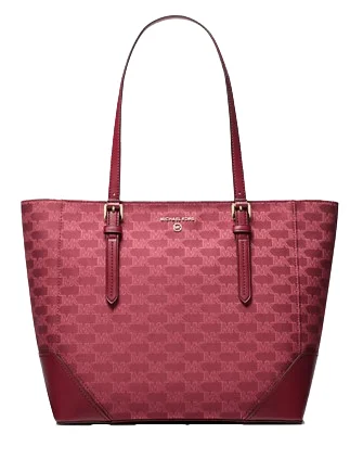 Michael Michael Kors Bags for car shows in a sleek and modern styleMichael Michael Kors Aria Large Signature Logo Jacquard Tote Bag