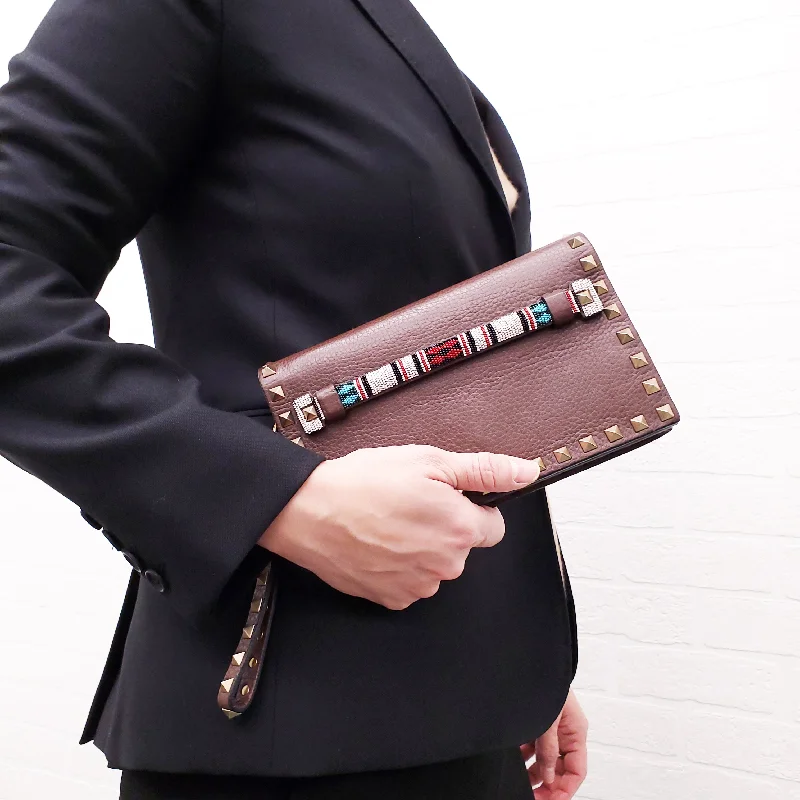 MIU MIU bags perfect for gift givingVALENTINO BROWN ROCKSTUD CLUTCH