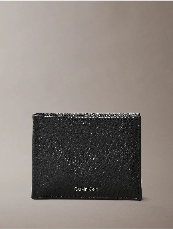 Calvin Klein bags for street style fashionMen's Saffiano Leather Card Case Bifold Wallet - Black