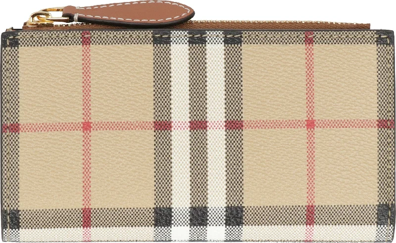 Two - Tone Burberry Bags for a Modern AestheticWomen's Check Print Wallet in Beige | 8079203143231 Color A7026