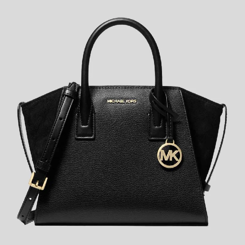 Michael Michael Kors Bags for science conferences in a professional and stylish wayMICHAEL KORS Avril Small Pebbled Leather Satchel Black 35F4G4VS1L