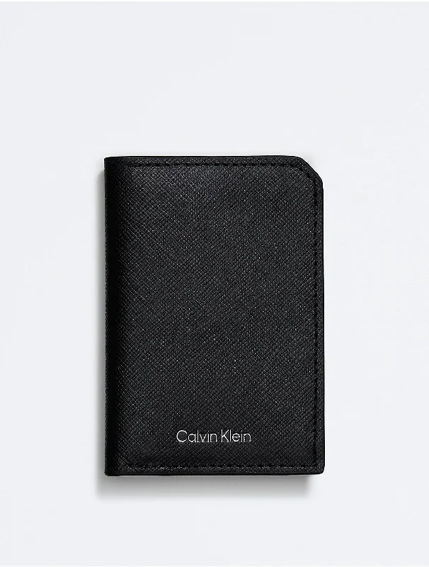 Calvin Klein bags with chain strapsMen's Refined Saffiano Compact Bifold Wallet - Black