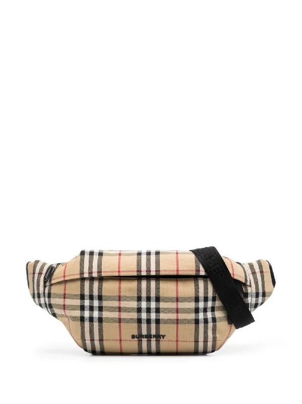 Two - Tone Burberry Bags for a Modern AestheticMen's Technical Fabric Belt Bag in Beige | 8069755144226 Color A7026