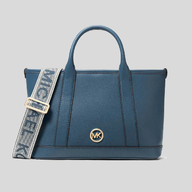 Michael Michael Kors Bags for food festivals with a design that can hold food - related itemsMICHAEL KORS Luisa Small Pebbled Leather Satchel DK Chambray 30R4G99T1L