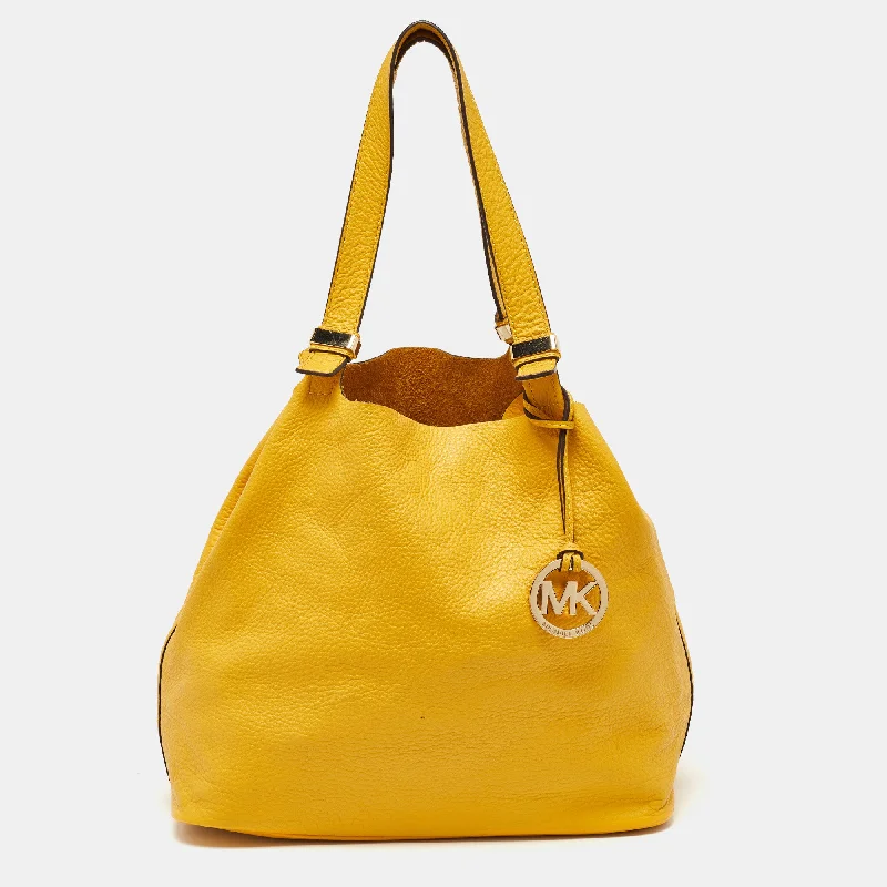 Michael Michael Kors Bags for meditation retreats in a simple and peaceful designYellow Leather Colgate Grab Shoulder Bag