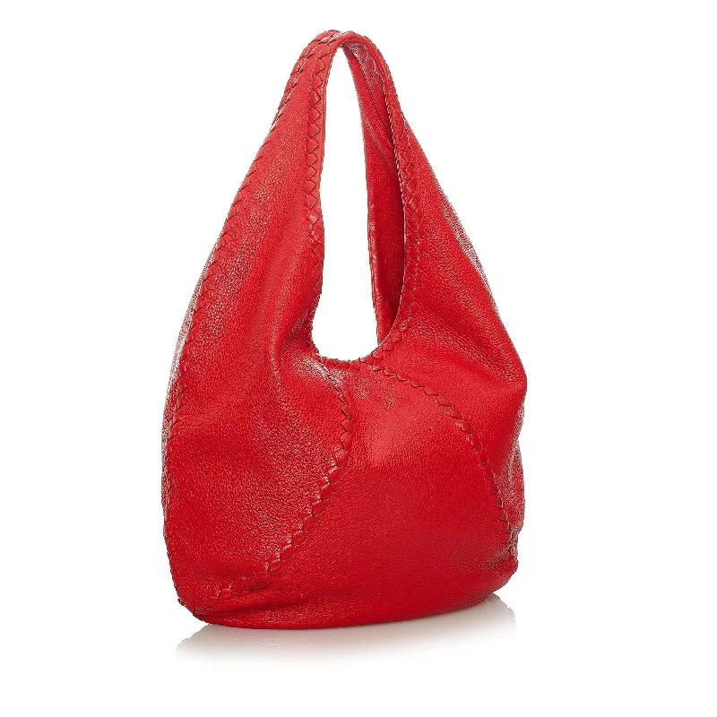 Bottega Veneta bags for pottery workshopsBottega Veneta Baseball Leather Hobo Bag (SHG-29005)