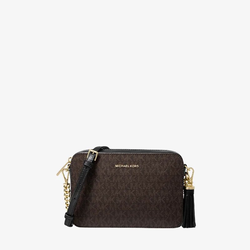 Michael Michael Kors Bags for historical reenactments in an appropriate period - style designMichael Kors Ginny Medium Logo Crossbody Bag Brown/Black