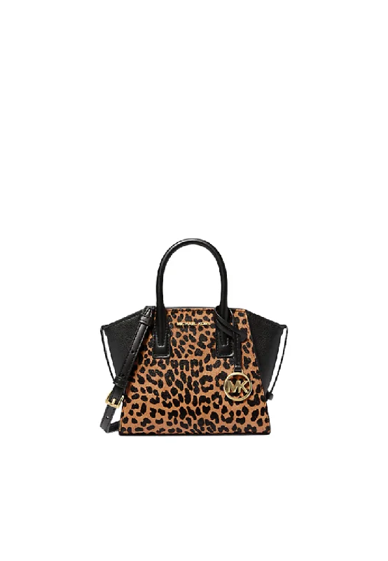 Michael Michael Kors Bags for train journeys to keep entertainment items handyMichael Kors Avril Extra-Small Cheetah Print Calf Hair and Leather Satchel Bag In Black Multi 35F4G4VC0H