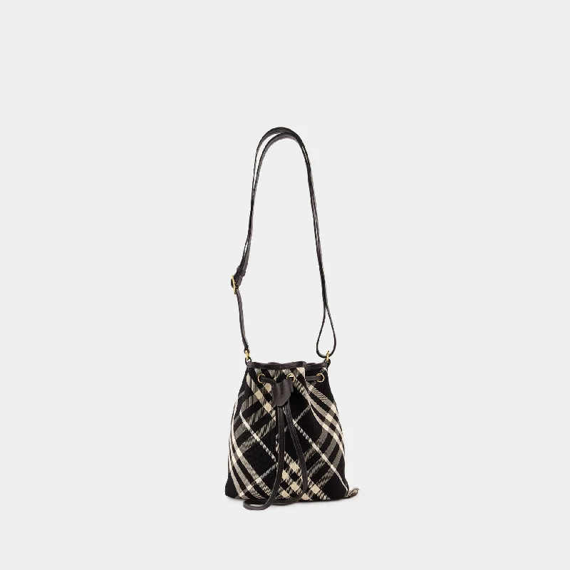 Ergonomic Burberry Laptop Bags for ComfortDrawstring Bucket Bag - Burberry - Cotton - Black