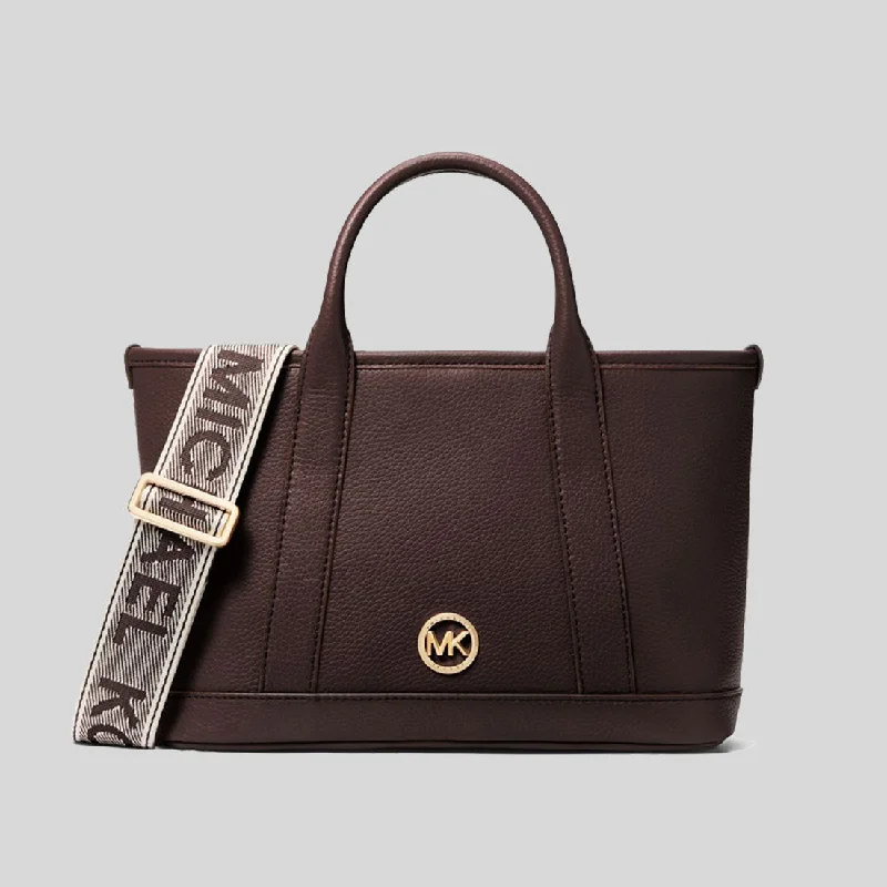 Michael Michael Kors Bags for product launches to match the brand's imageMICHAEL KORS Luisa Small Pebbled Leather Satchel Chocolate 30R4G99T1L