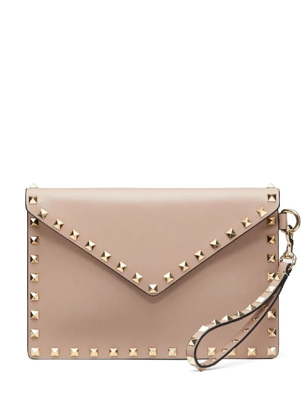 Valentino leather crossbody bags for womenWomen's Rockstud Medium Flat Pouch in Poudre | 5W2P0P87BOL