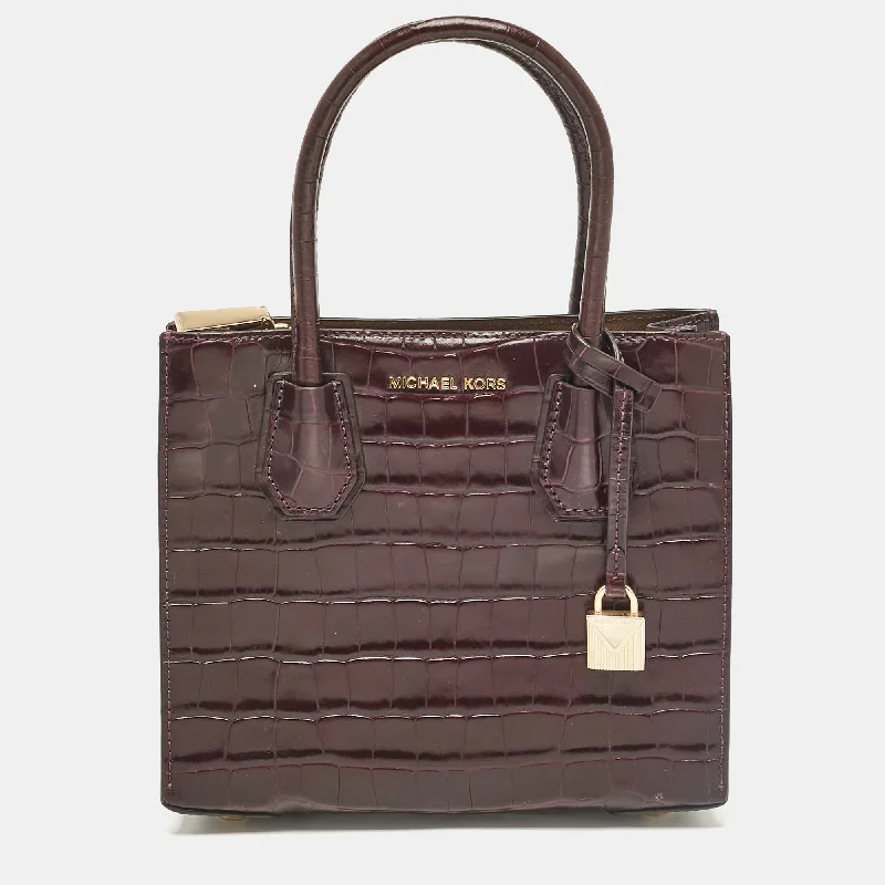 Michael Michael Kors Bags for family reunions to match the festive moodPurple Croc Embossed Leather Mini Mercer Tote