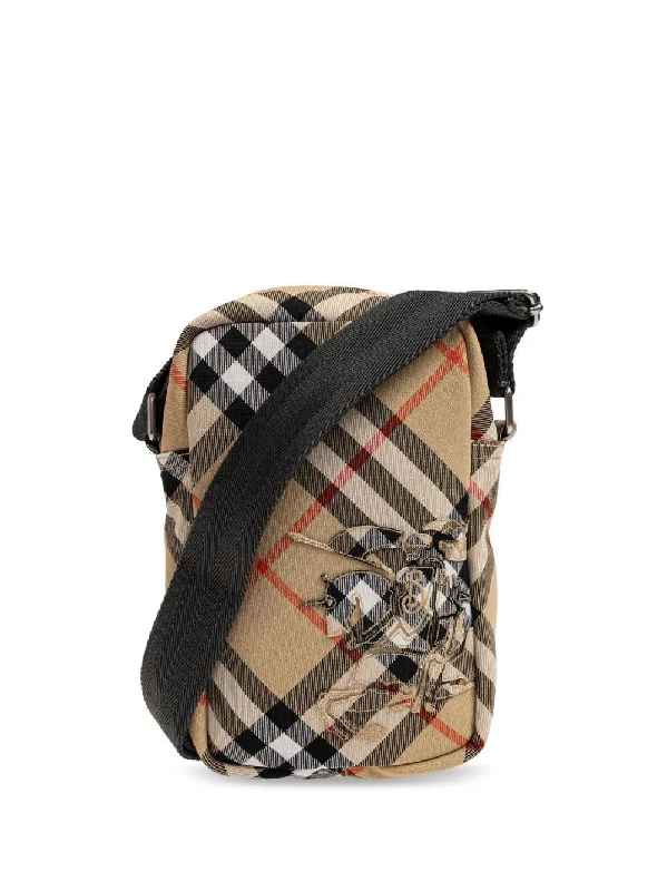 Adjustable Strap Burberry Messenger BagsMen's Check Fabric Smartphone Case/shoulder Bad in Beige | 8097637158564 Color A2021