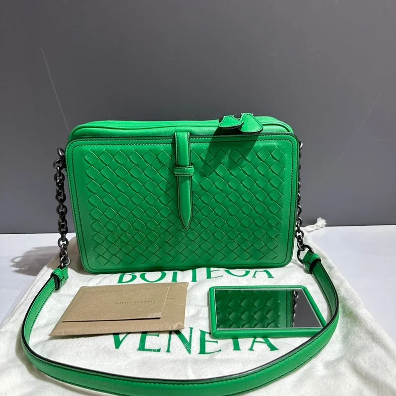 Bottega Veneta bags in pastel colorsBottega Veneta Green Intrecciato Leather Shoulder Bag Medium Size