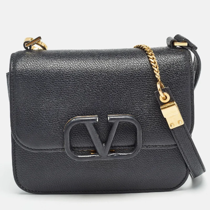 Valentino bags for night-out outfitsBlack Leather Small VSling Shoulder Bag