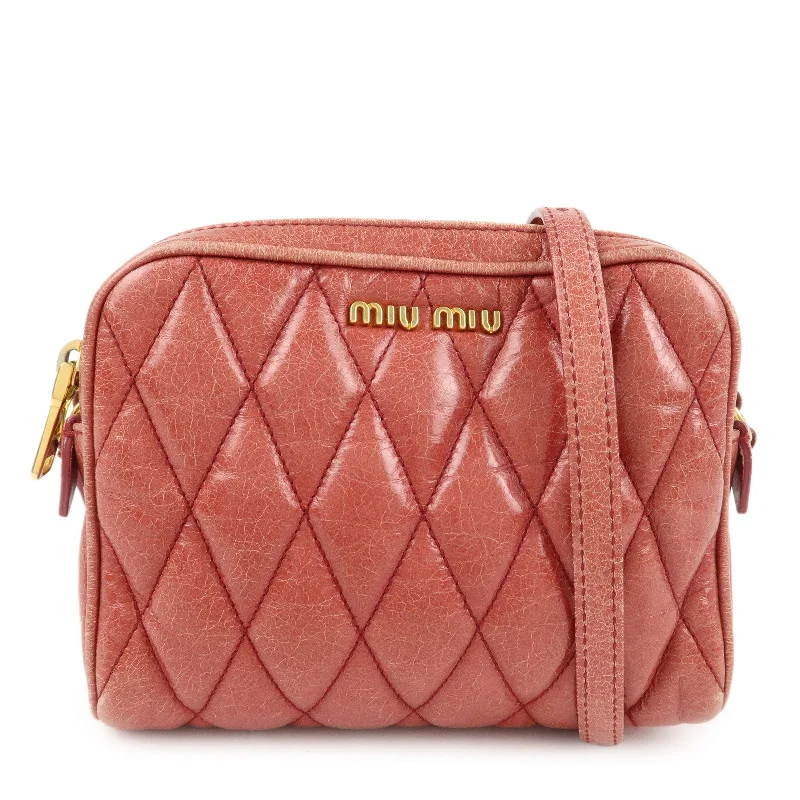 MIU MIU bags with adjustable strapsMIU MIU Leather Shoulder Bag Crossbodyb Bag Pink 5BH543