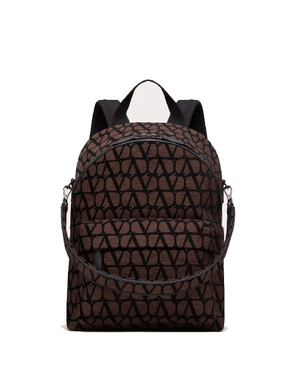 Valentino bags with vintage-inspired designsMen's Garavani - Toile Iconographe Fabric Backpack in Brown | 3Y2B0C25JXD Color U02