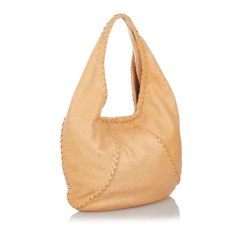 Bottega Veneta bags for cooking classesBottega Veneta Baseball Leather Hobo Bag (SHG-27143)