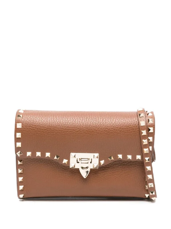 Valentino tote bags for everyday useWomen's Small Rockstud Crossbody Bag in Tobacco | 5W2B0181VSF