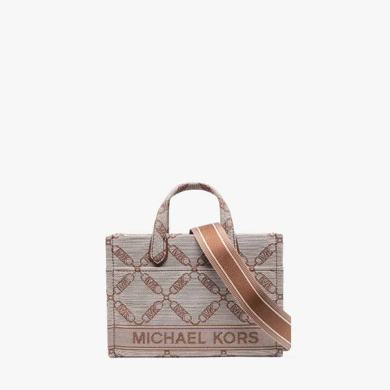 Michael Michael Kors Bags for spa days with a compartment for toiletriesMichael Kors Gigi Small Metallic Empire Logo Jacquard Messenger Bag